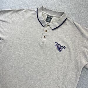 Tennessee Titans Polo Shirt Mens XL XLarge Grey SS Embroidered Logo Vintage Y2K